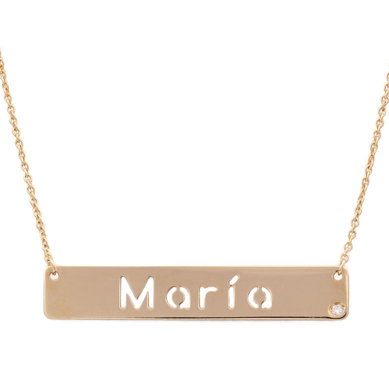 GARGANTILLA ORO 18KL NOMBRE + DIAMANTE - G684