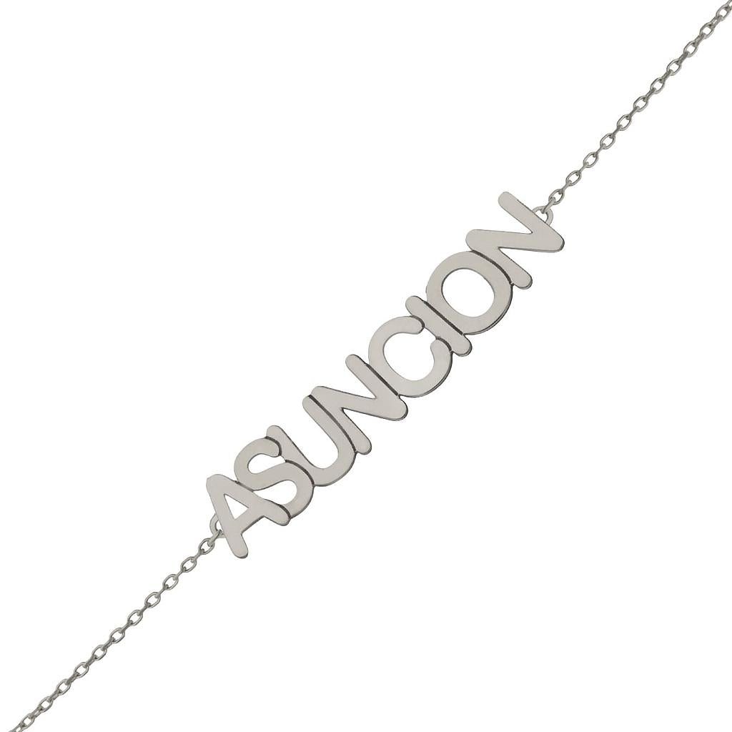 PULSERA ORO BLANCO 18KL NOMBRE MEDIANO - PU1364