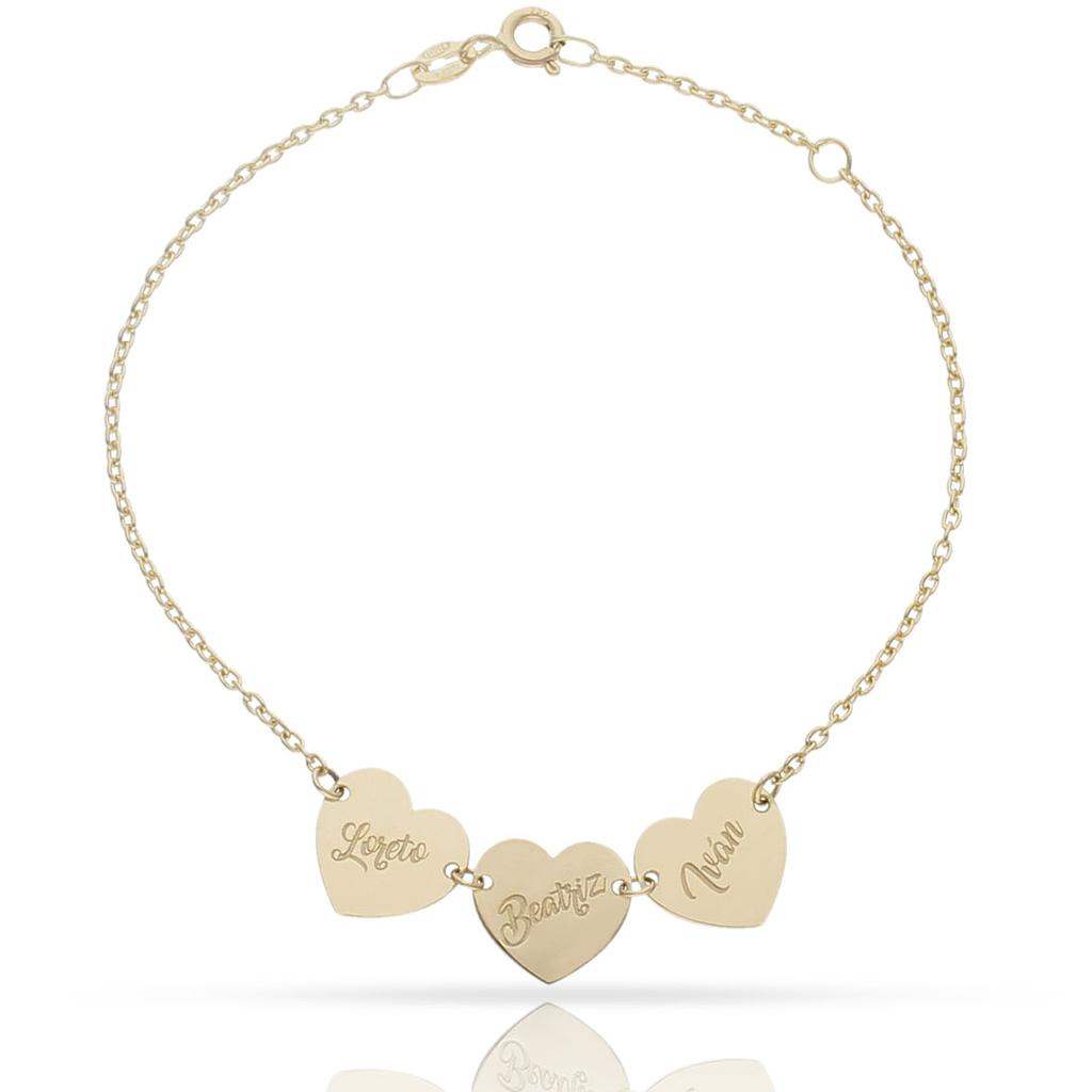 PULSERA ORO 18KL CORAZONES - PU1445