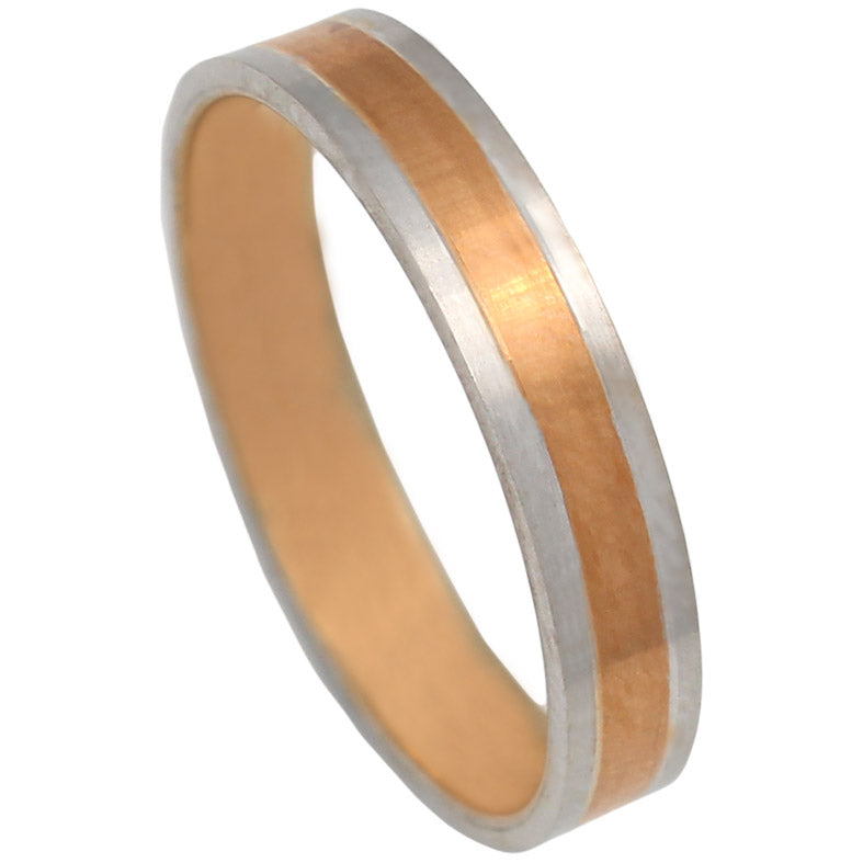 ALIANZA ORO ROSA - ORO BLANCO 18KL - 4MM - AT37
