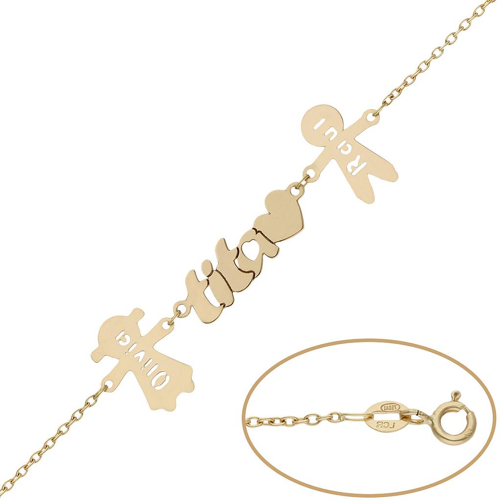 PULSERA ORO 18KL TITA + NIÑOS - PU1368