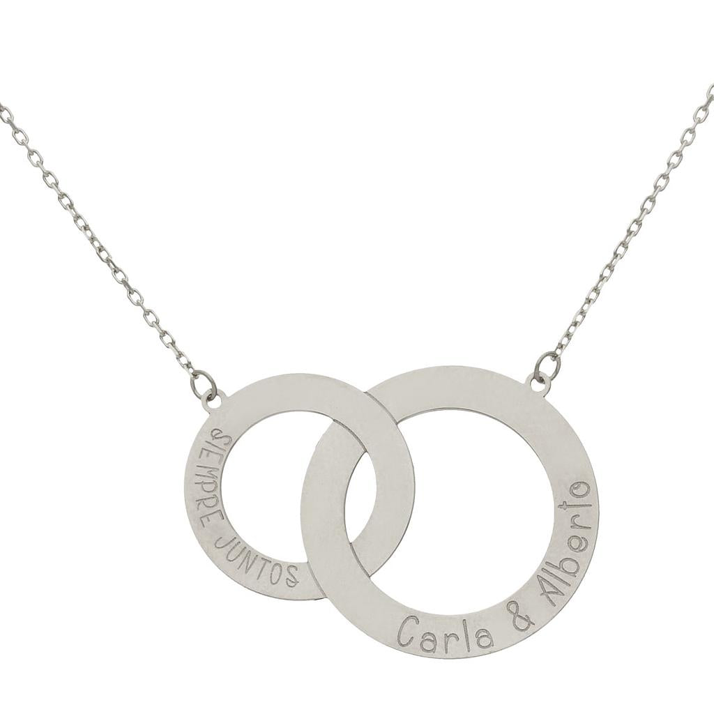 GARGANTILLA ORO BLANCO 18KL 2 AROS - G1092