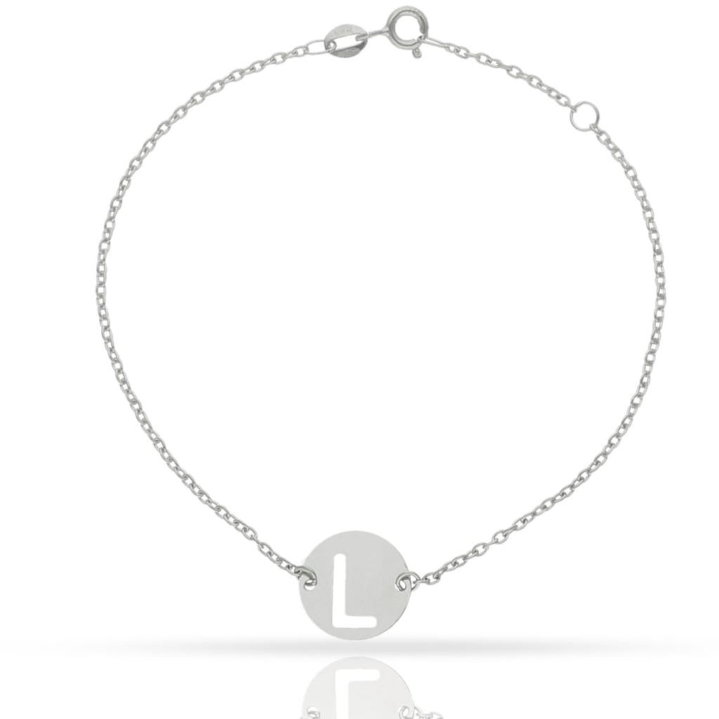 PULSERA ORO BLANCO 18KL LETRA - 12MM - PU1457
