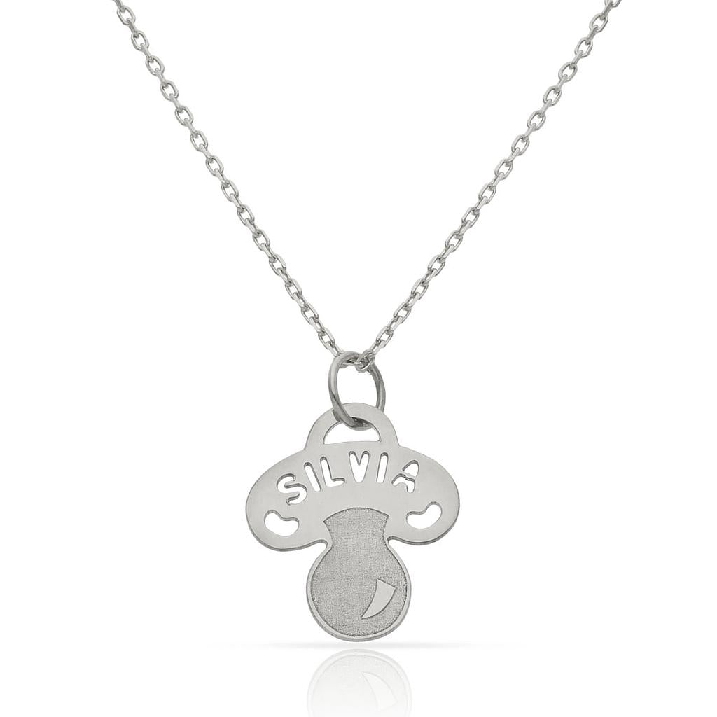 COLGANTE ORO BLANCO 18K CHUPETE + NOMBRE - G723