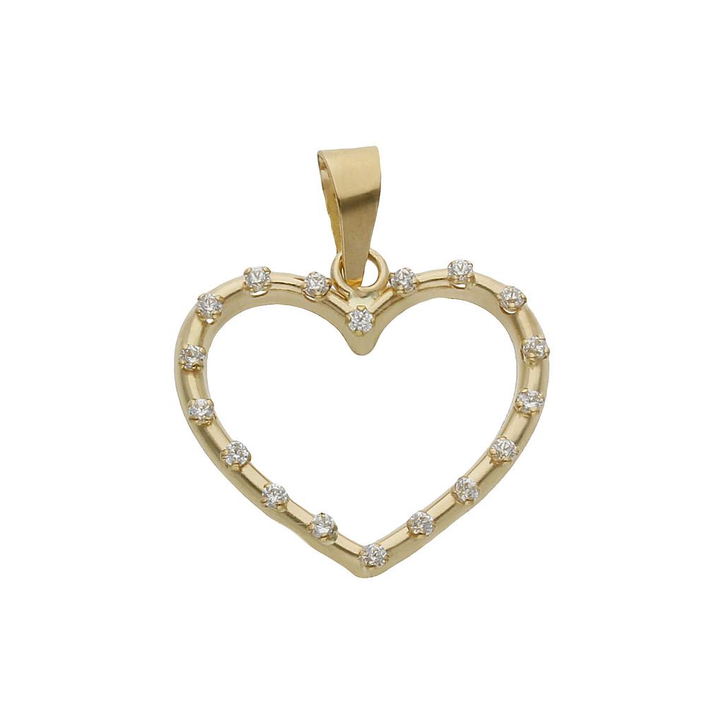 COLGANTE ORO 18KL CORAZON CIRCONITAS - 14x14MM - G1070