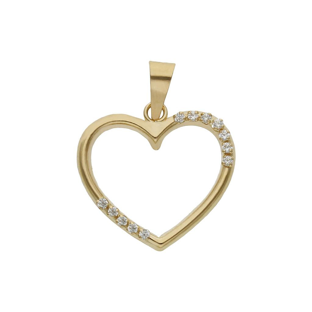 COLGANTE ORO 18KL CORAZON CIRCONITAS - 15x14MM - G1071