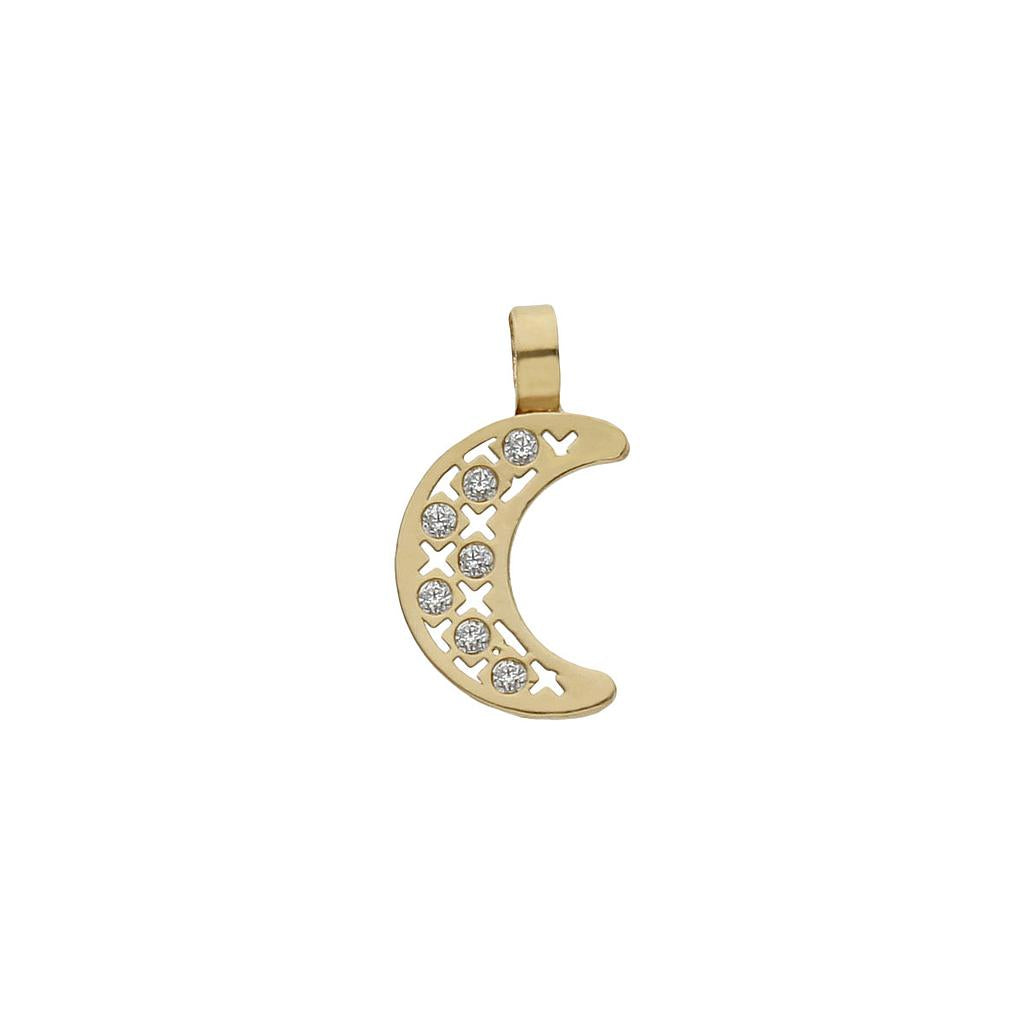 COLGANTE ORO 18KL LUNA CIRCONITAS - 4x9MM - G1074