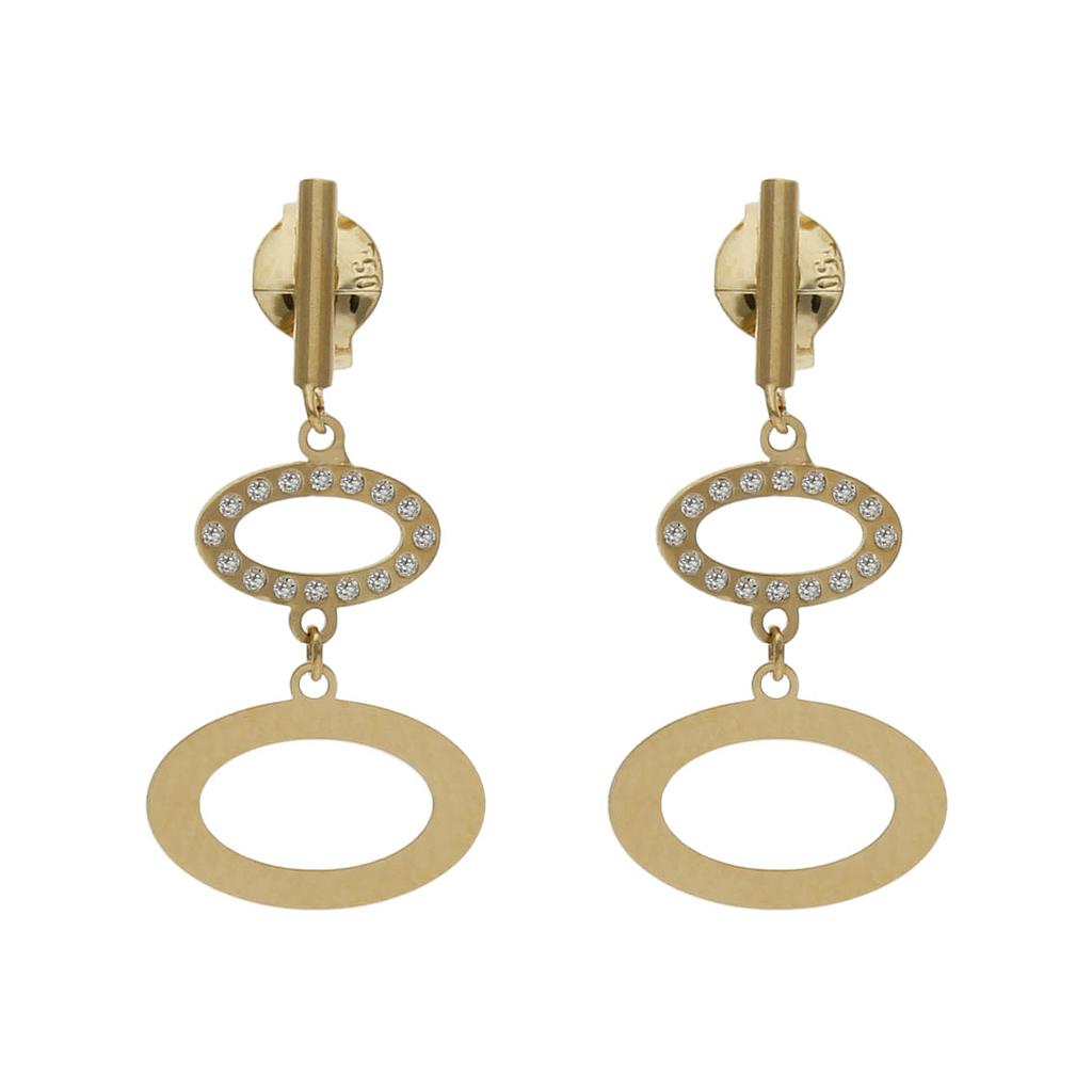 PENDIENTES ORO 18KL CIRCONITAS - 10x20MM - P1486