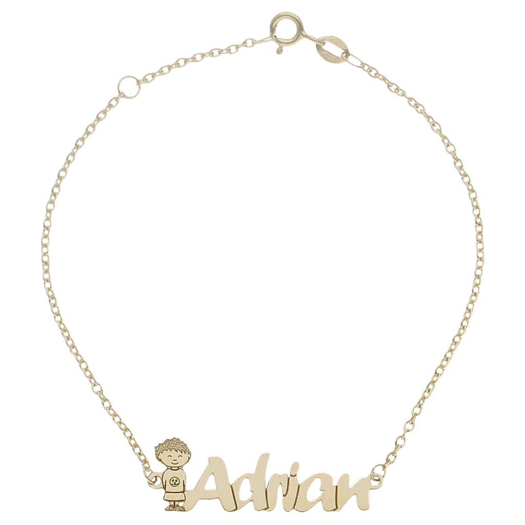 PULSERA ORO 18KL NIÑO + NOMBRE - PU1129