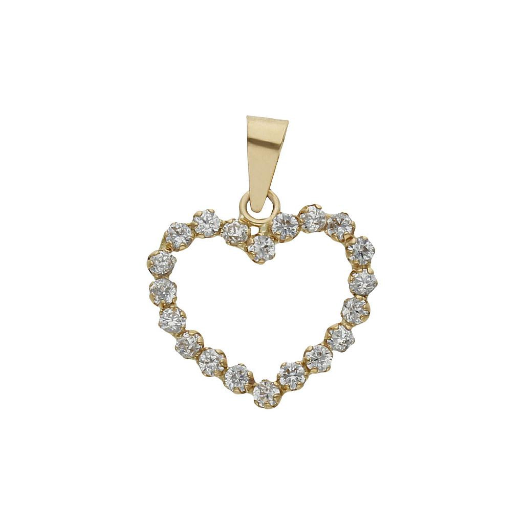 COLGANTE ORO 18KL CORAZON CIRCONITAS - 12x13MM - G1072