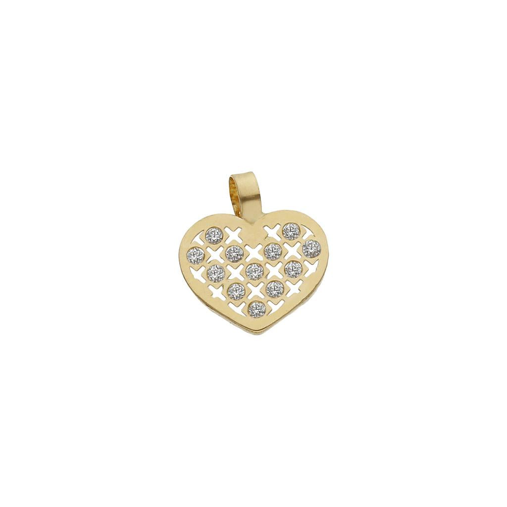 COLGANTE ORO 18KL CORAZON CIRCONITAS - 8x9MM - G1076