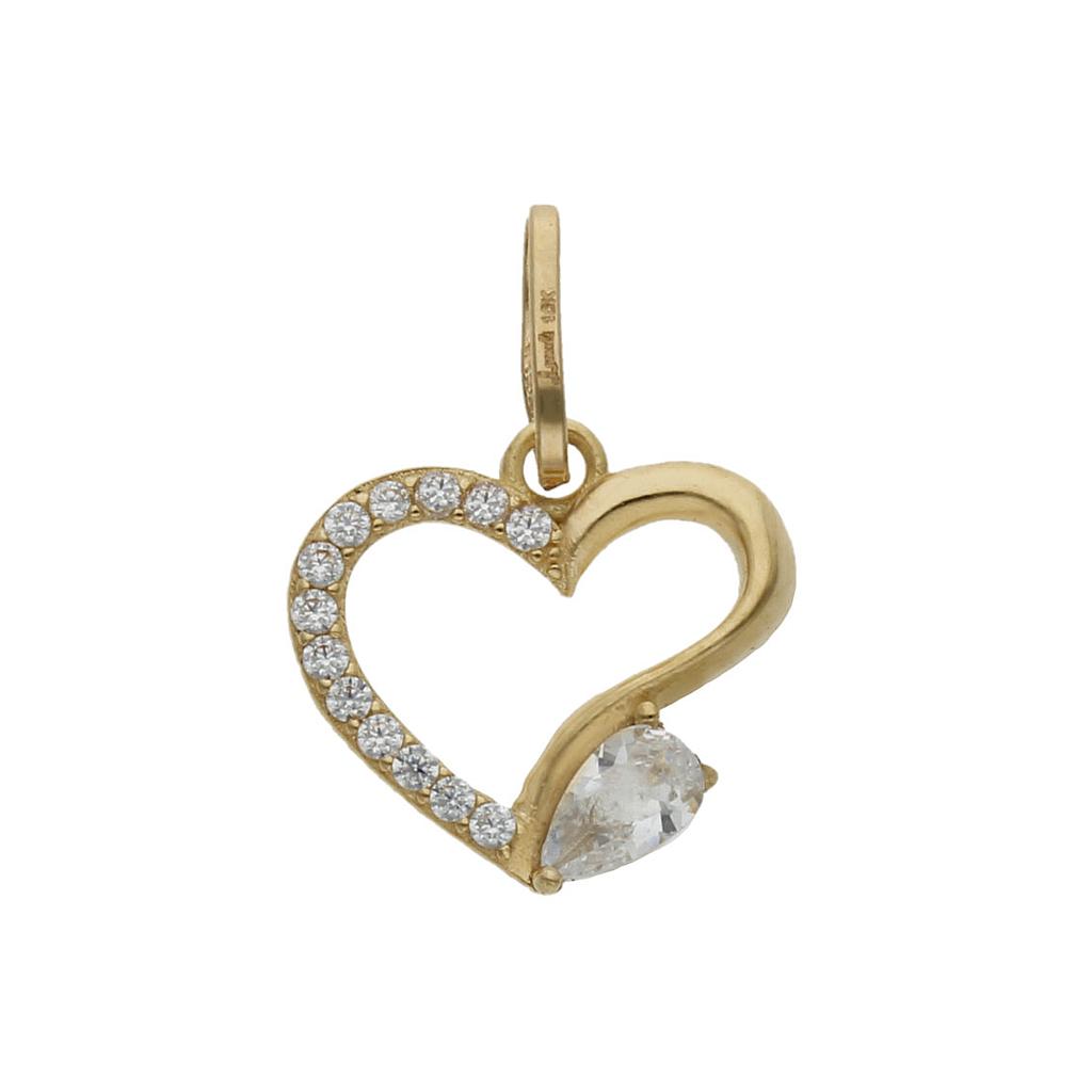 COLGANTE ORO 18KL CORAZON CIRCONITAS - 13x13MM - G1101