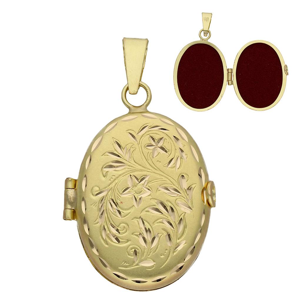 GUARDAPELO ORO 18KL PEQUEÑO OVAL - 24X32MM - G876