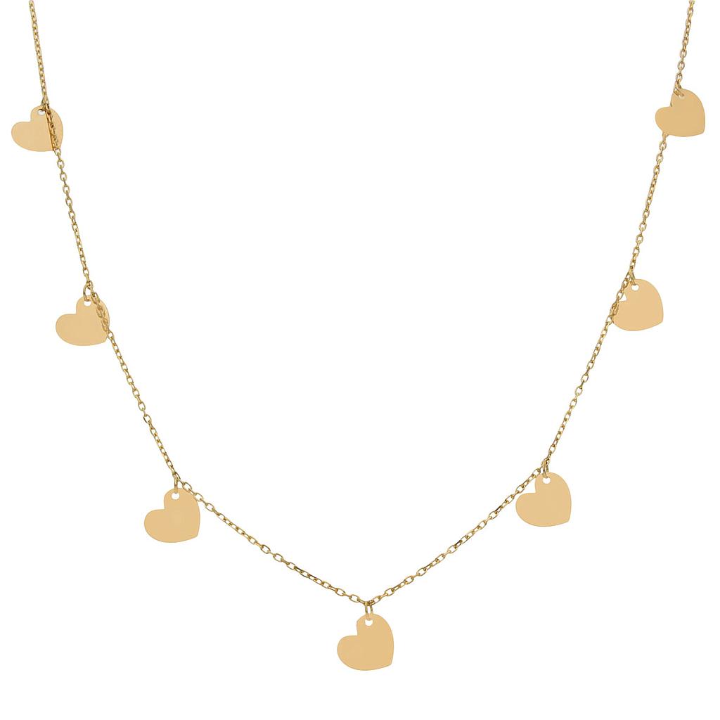 GARGANTILLA ORO 18KL CHARMS CORAZONES - G958