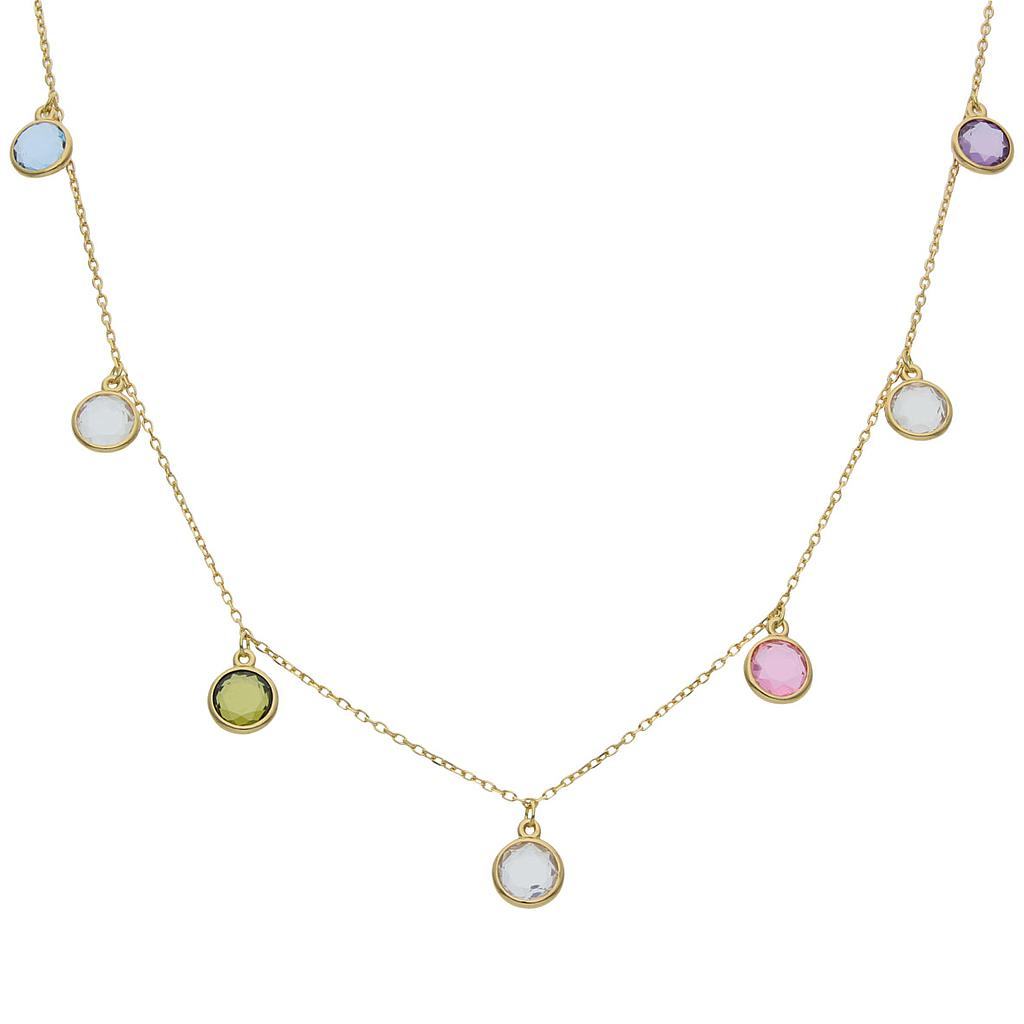 GARGANTILLA ORO 18KL MINI CHARMS PIEDRAS - G964