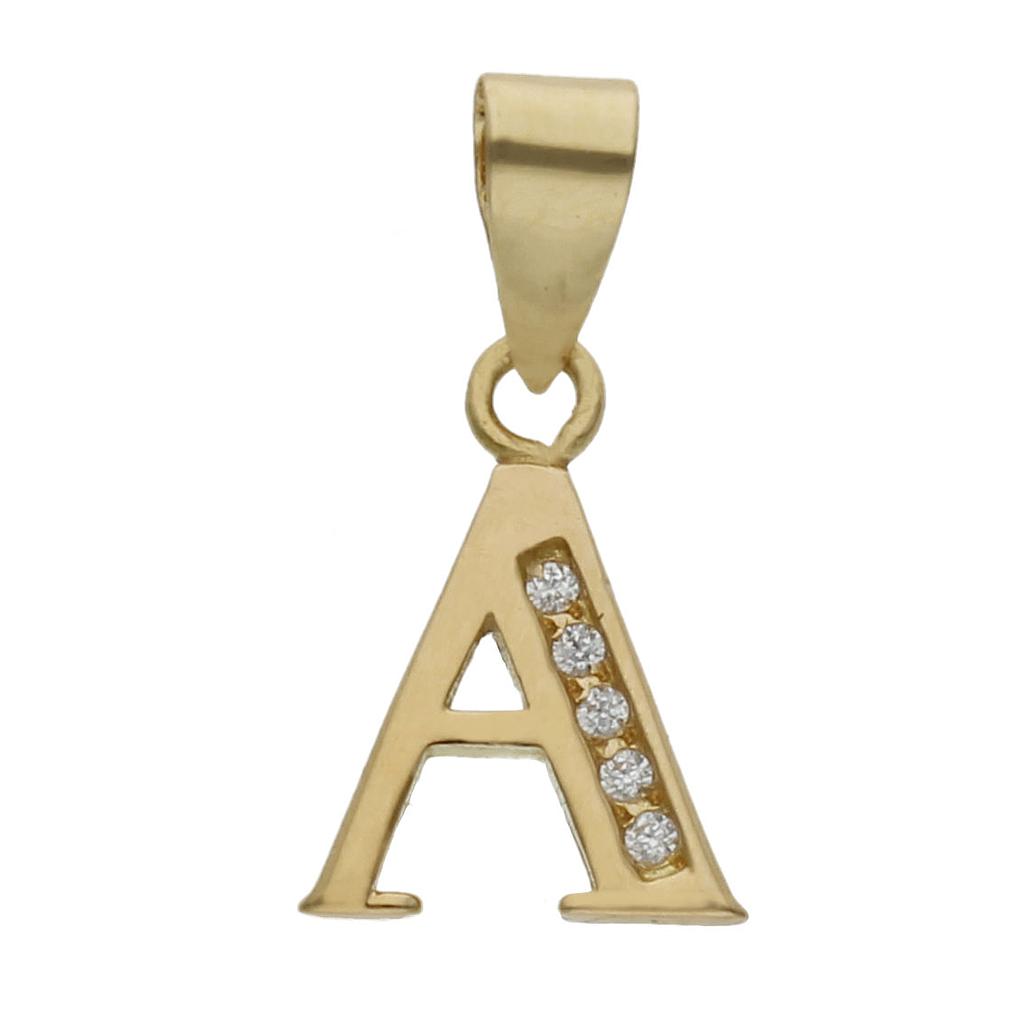 COLGANTE ORO 18KL LETRA CIRCONITAS - 9MM - GL69a