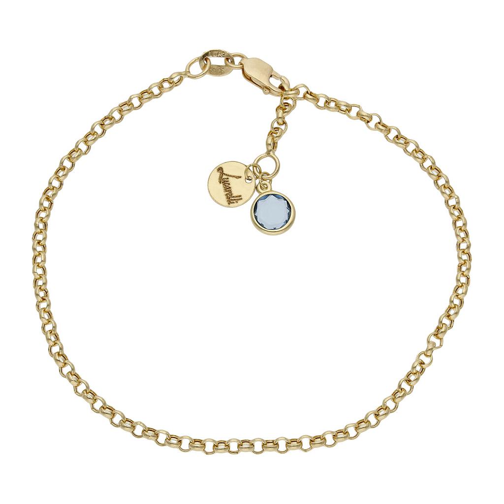 PULSERA MI HISTORIA ORO 18KL 2.50MM - AZUL - HT100A
