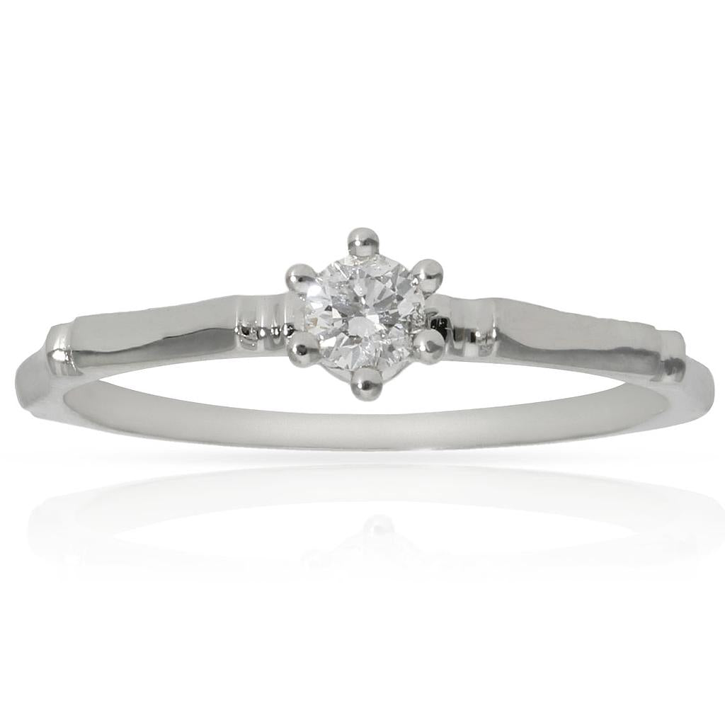SORTIJA ORO BLANCO 18KL DIAMANTE - LCR344Bn12