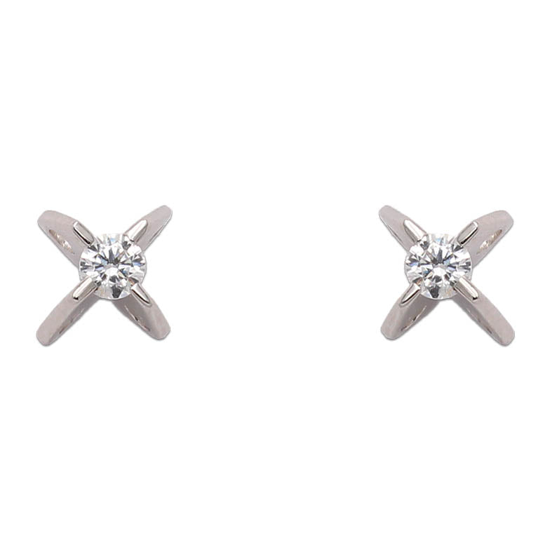 PENDIENTES ORO BLANCO 18KL DIAMANTES - LCR435B