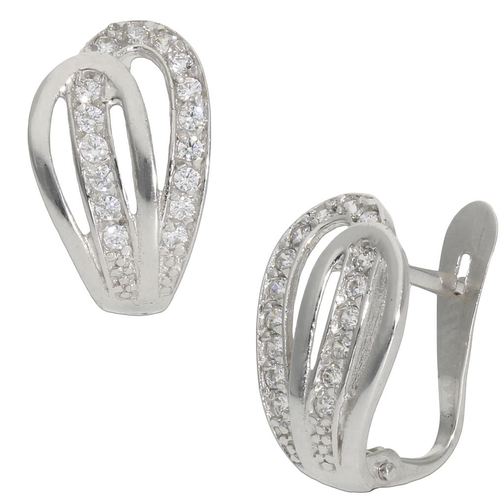 PENDIENTES ORO BLANCO 18KL CIRCONITAS - P1250