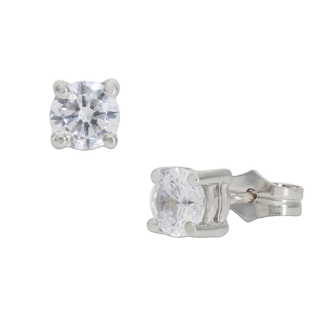 PENDIENTES ORO BLANCO 18KL CIRCONITAS - 5.50MM - P1274