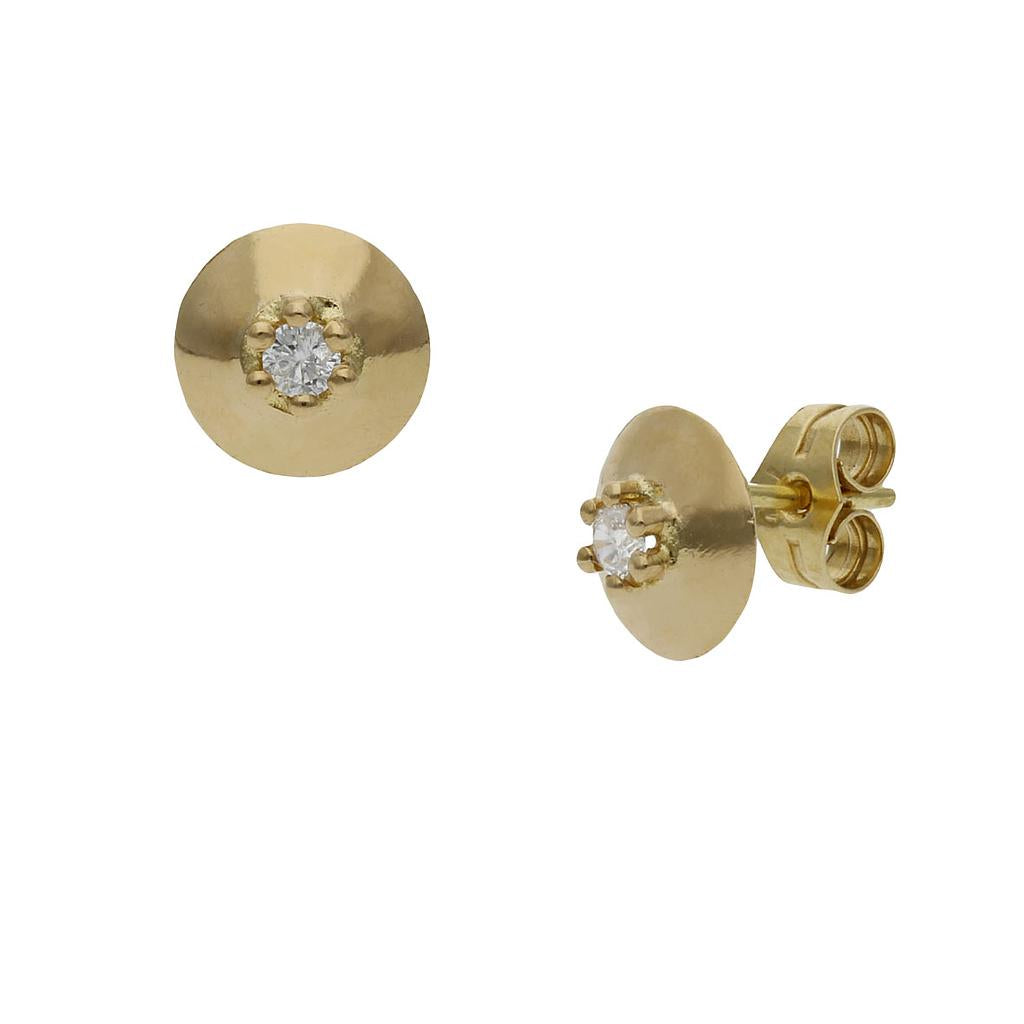 PENDIENTES ORO 18KL REDONDOS CIRCONITAS - 8MM - P1383