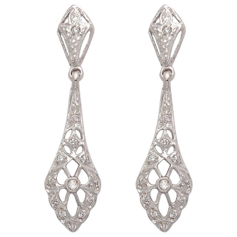 PENDIENTES ORO BLANCO 18KL CIRCONITAS - P5680