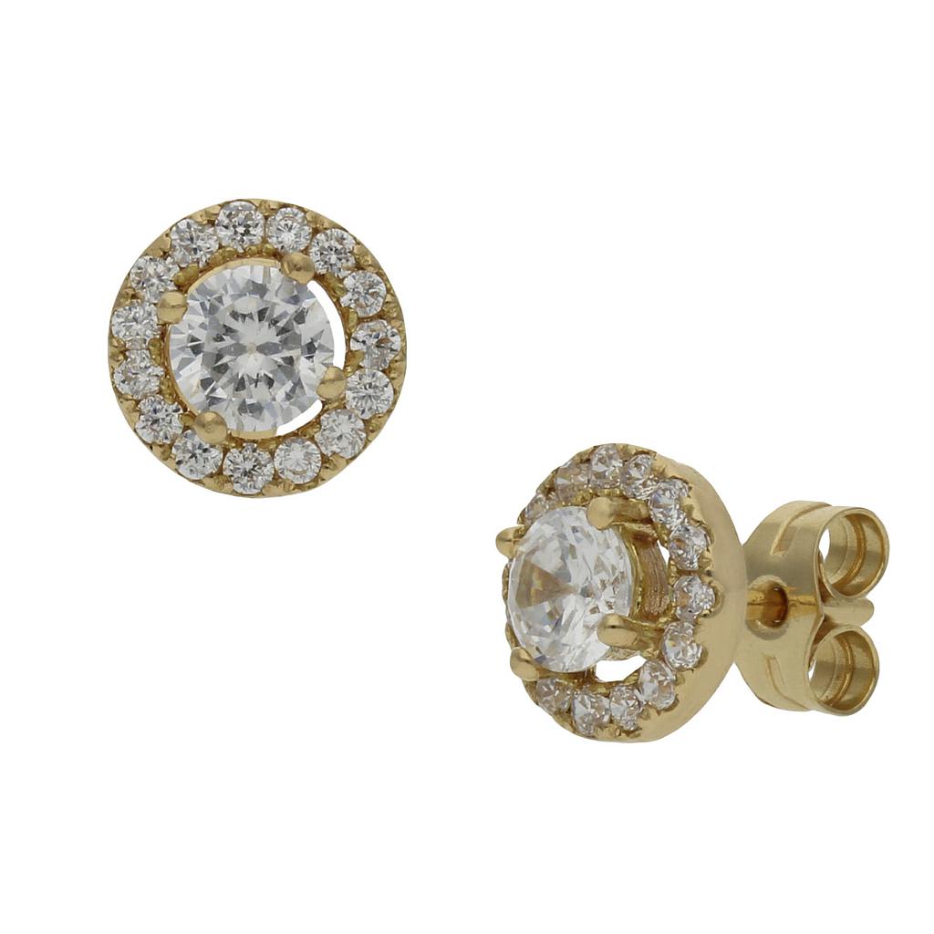 PENDIENTES ORO 18KL CIRCONITAS - 8MM - P585
