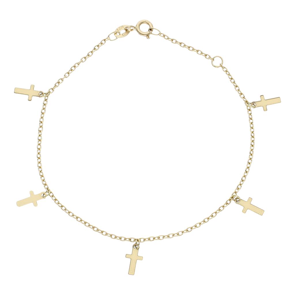 PULSERA ORO 18KL MINI CHARMS CRUCES - PU1388