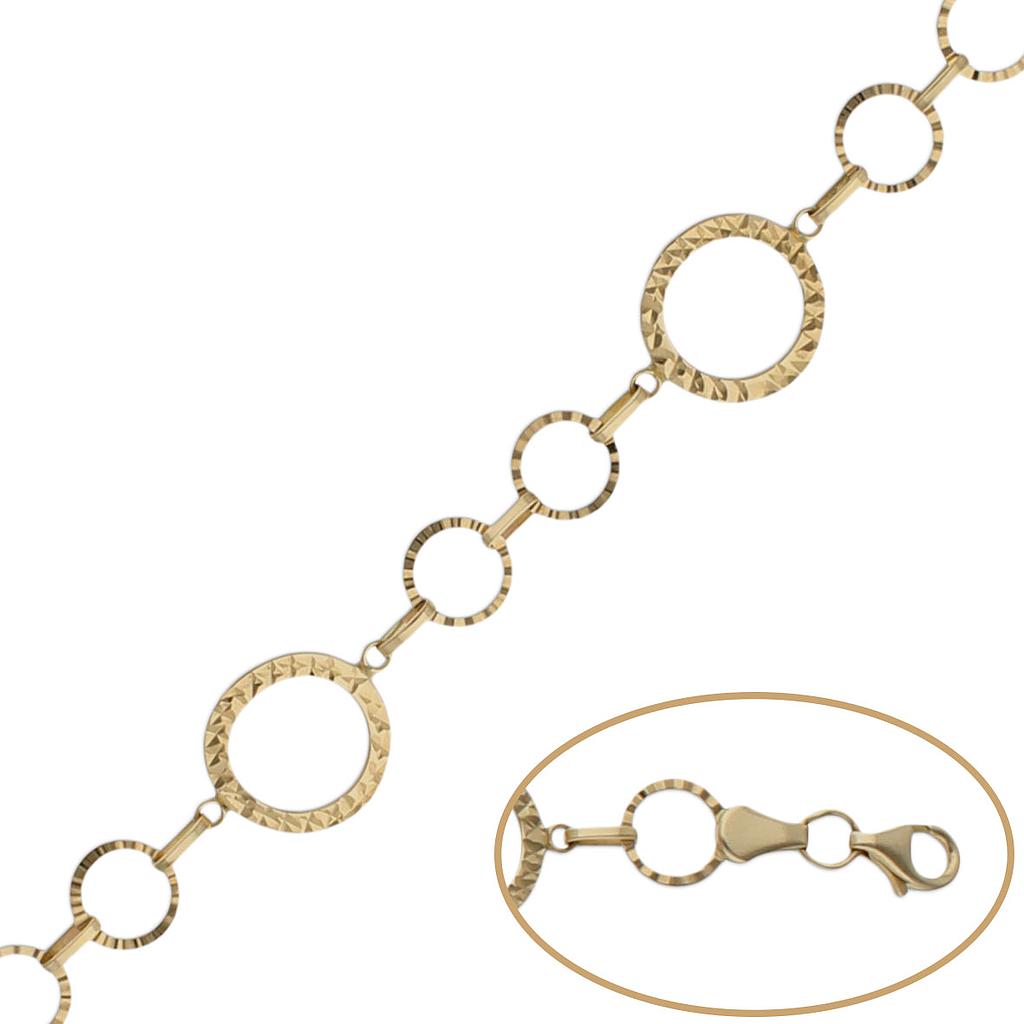 PULSERA ORO 18KL TROQUELADA CIRCULOS - PU826