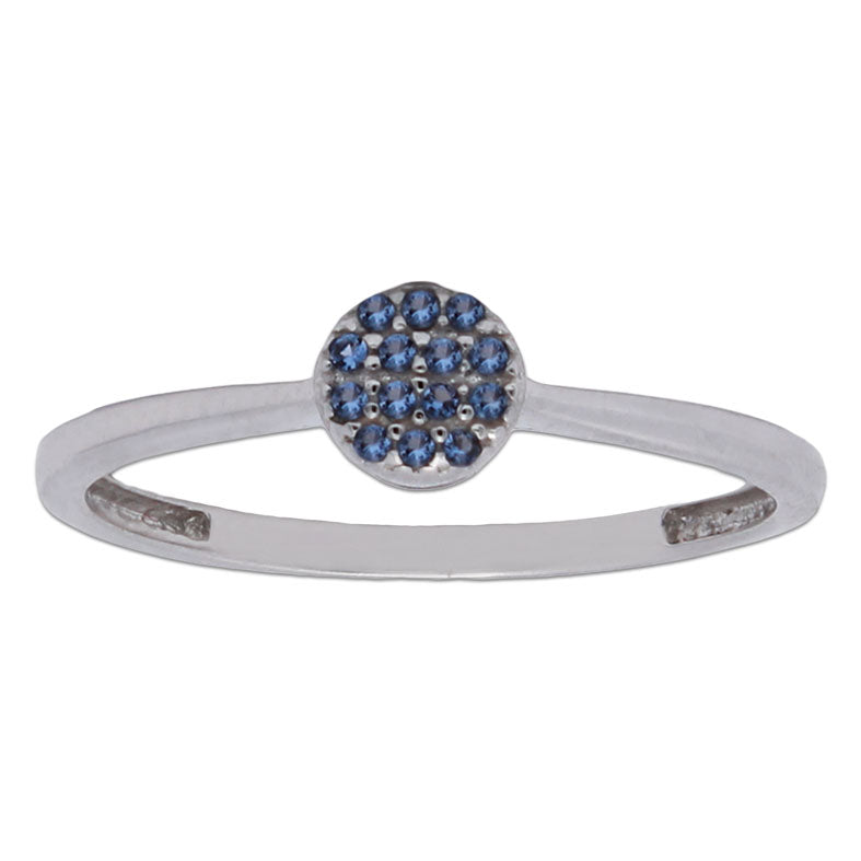 SORTIJA CIRCULO ORO BLANCO 18KL - AZUL - S960n10