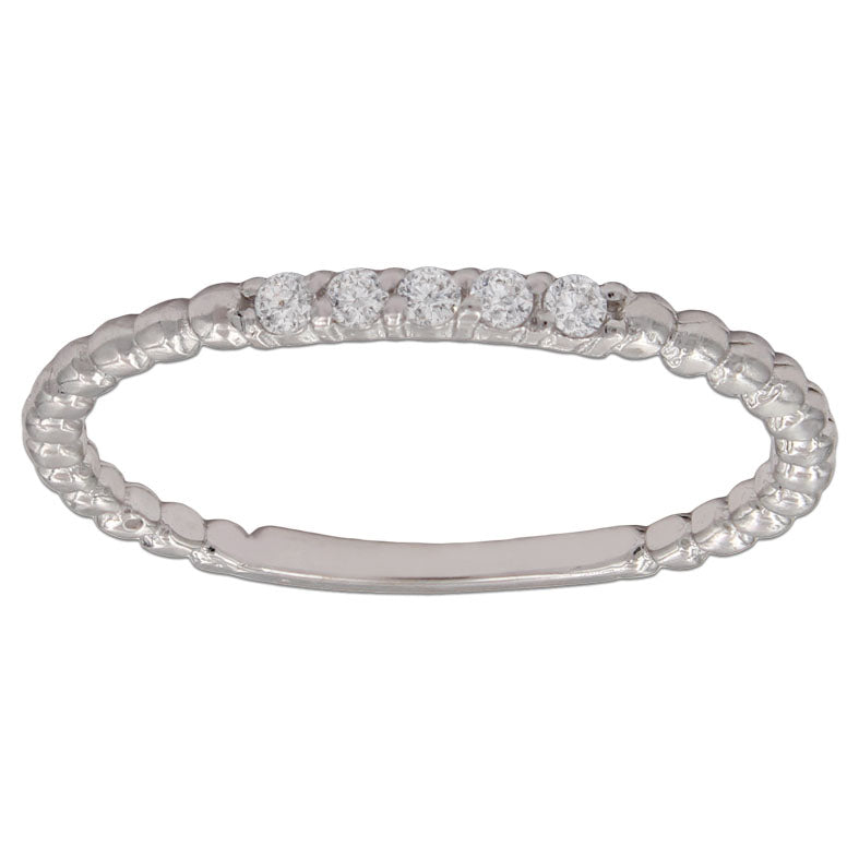 SORTIJA ORO BLANCO 18KL BOLAS CIRCONITAS - S997n10