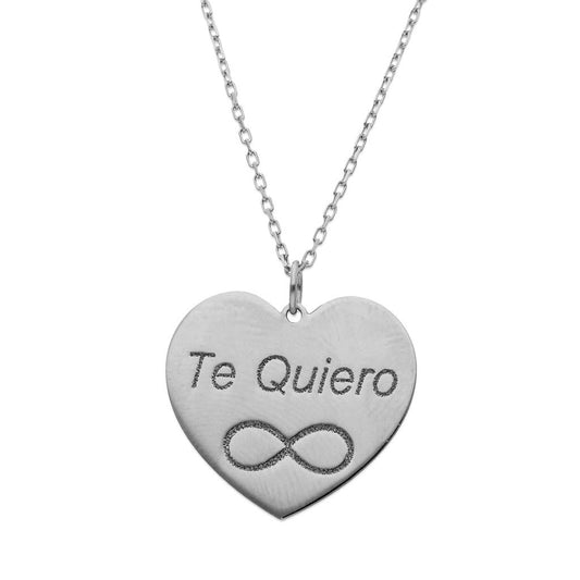 GARGANTILLA ORO BLANCO 18KL CORAZON + GRABACION - G948