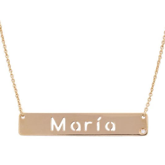 GARGANTILLA ORO 18KL NOMBRE + DIAMANTE - G684