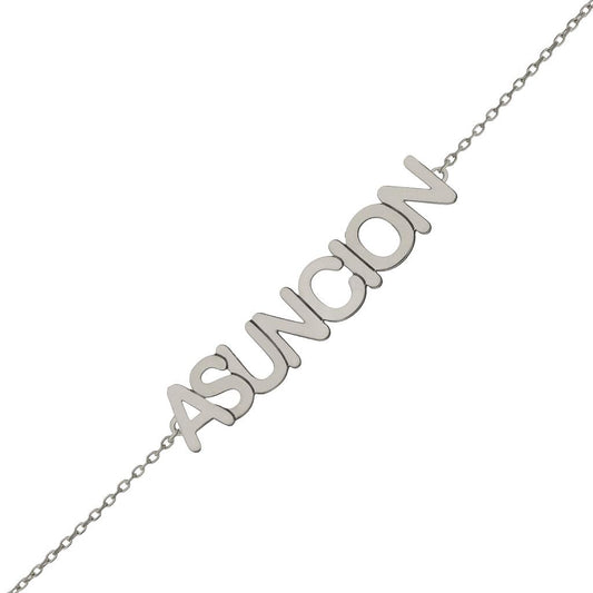 PULSERA ORO BLANCO 18KL NOMBRE MEDIANO - PU1364