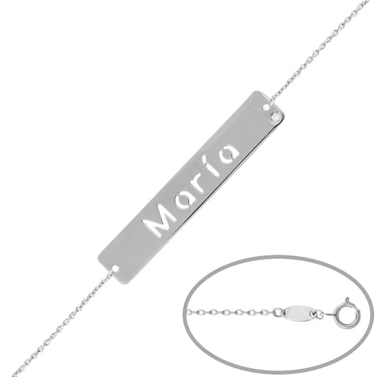 PULSERA NOMBRE ORO BLANCO 18KL DIAMANTE - PU1349