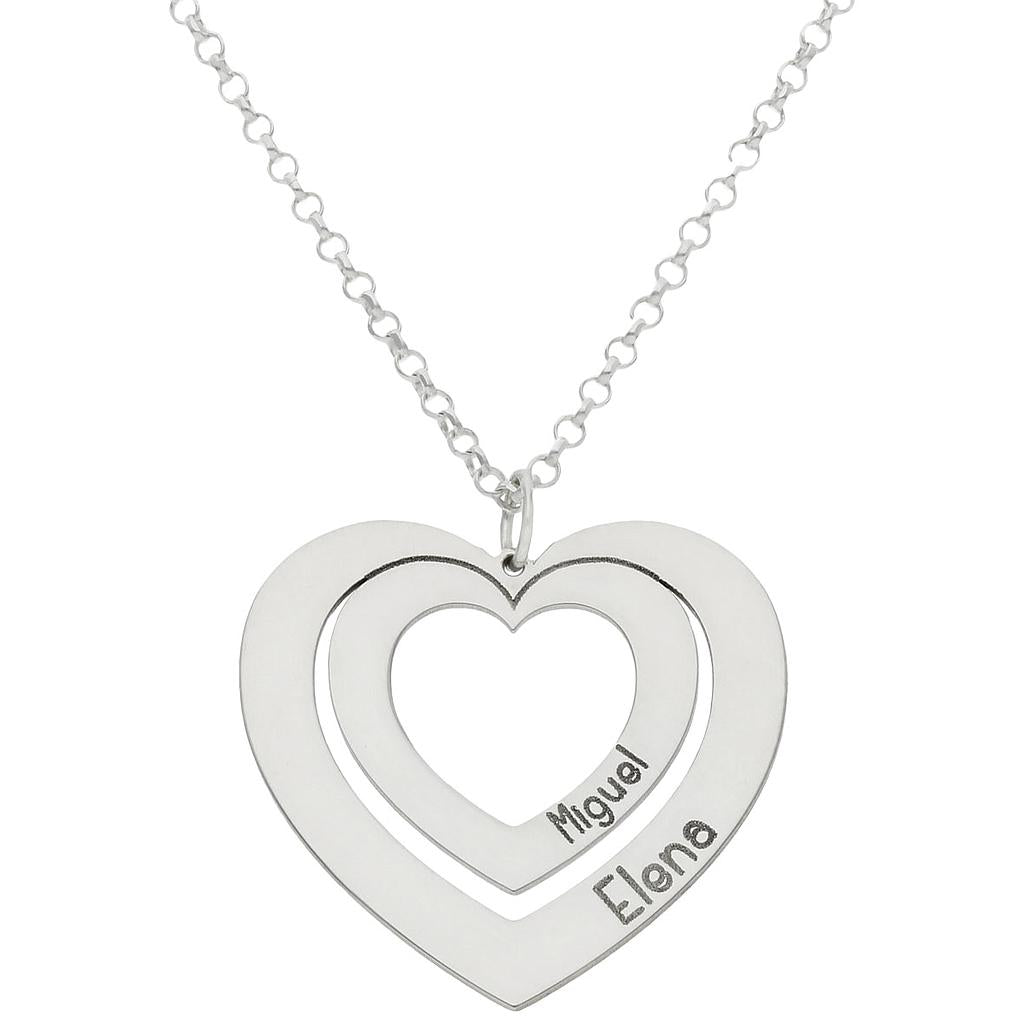 GARGANTILLA ORO BLANCO 18KL CORAZONES NOMBRES - G986