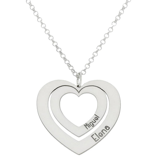 GARGANTILLA ORO BLANCO 18KL CORAZONES NOMBRES - G986