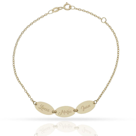PULSERA ORO 18KL CHAPAS OVALADAS - PU1430