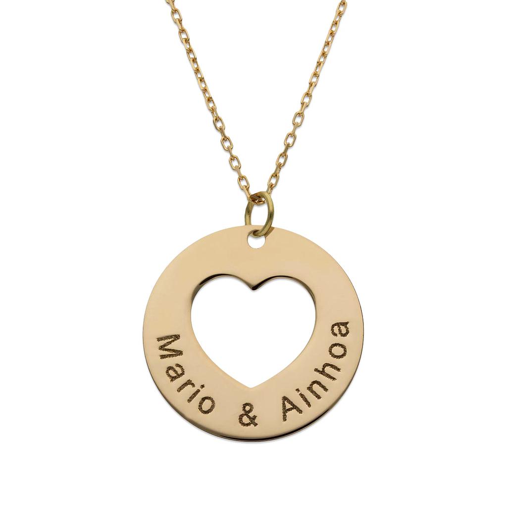 GARGANTILLA ORO 18KL CORAZON + NOMBRES - G951