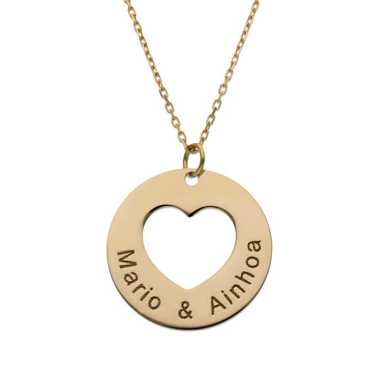 GARGANTILLA ORO 18KL CORAZON + NOMBRES - G951