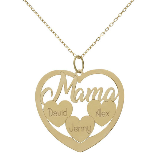 GARGANTILLA ORO 18KL MAMA + 3 CORAZONES - G1086