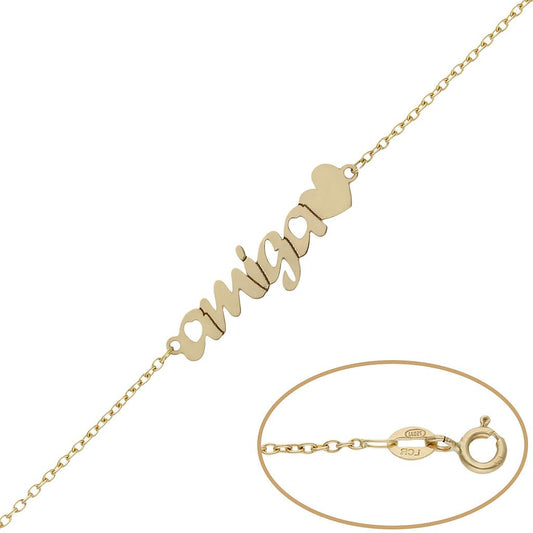 PULSERA ORO 18KL AMIGA + CORAZON - PU1375