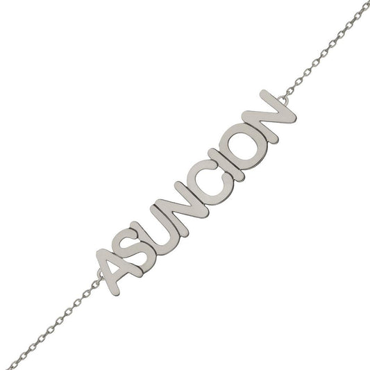PULSERA ORO BLANCO 18KL NOMBRE GRANDE - PU1363