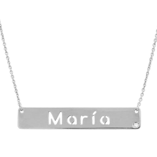 GARGANTILLA ORO BLANCO 18KL NOMBRE DIAMANTE - G728