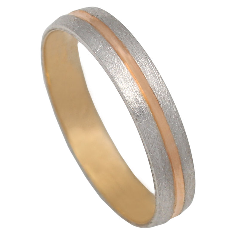 ALIANZA ORO ROSA - ORO BLANCO 18KL - 4MM - AT38