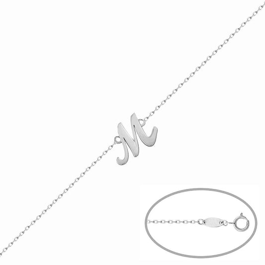 PULSERA ORO BLANCO 18KL LETRA INGLESA - PU1355