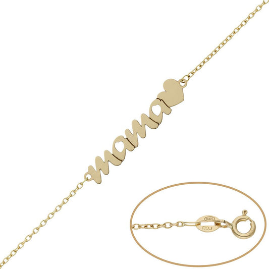 PULSERA ORO 18KL MAMA + CORAZON - PU1376