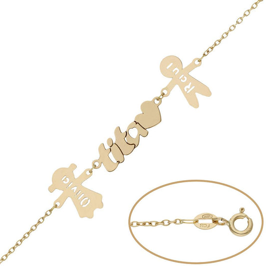 PULSERA ORO 18KL TITA + NIÑOS - PU1368
