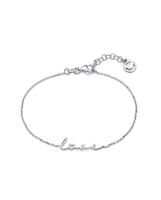 Pulsera Love de plata bañado en con motivo love